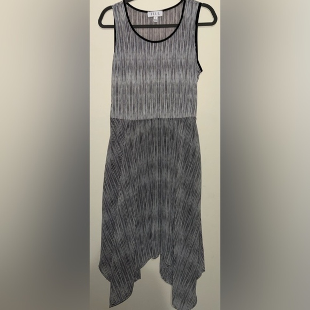 Elle Asymmetrical Black and Gray Dress